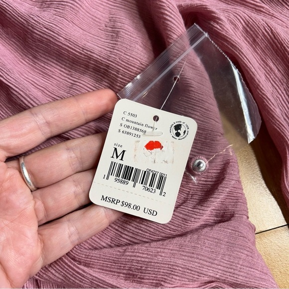 Free People NWT Daia Blouse Mountain Flower Medium Romantic Feminine - Picture 9 of 14